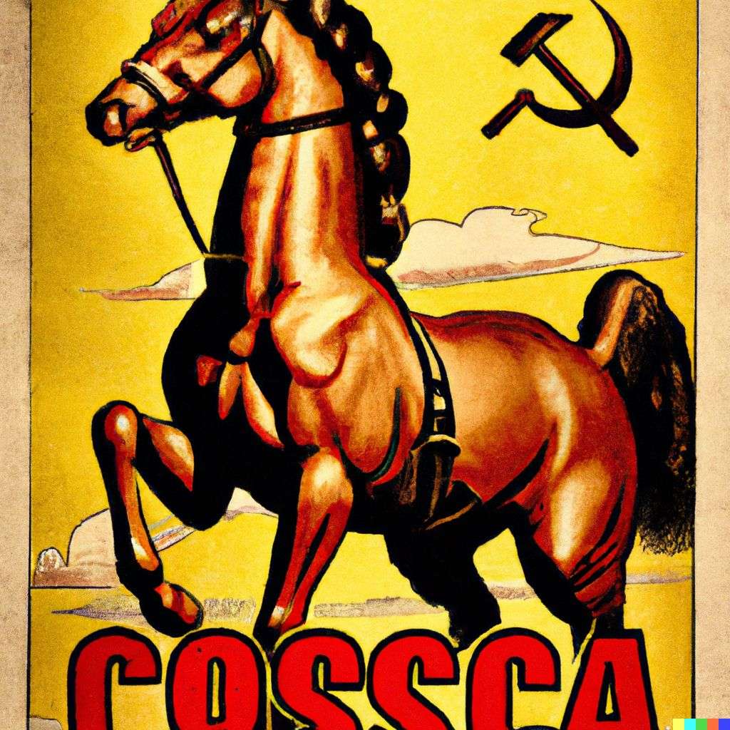 a horse, Soviet poster